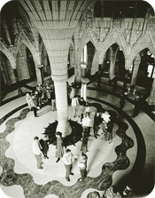 The central column in Confederation Hall