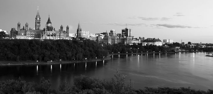 A panoramic photo of Parliament Hill