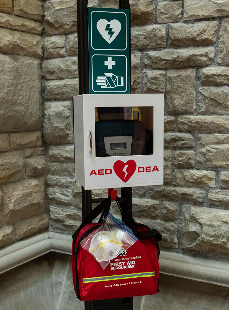 Photo of a first aid station