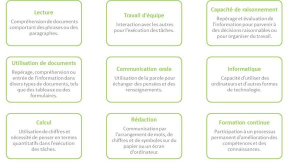 Figure 12 – Les neuf compétences essentielles pour les travailleurs